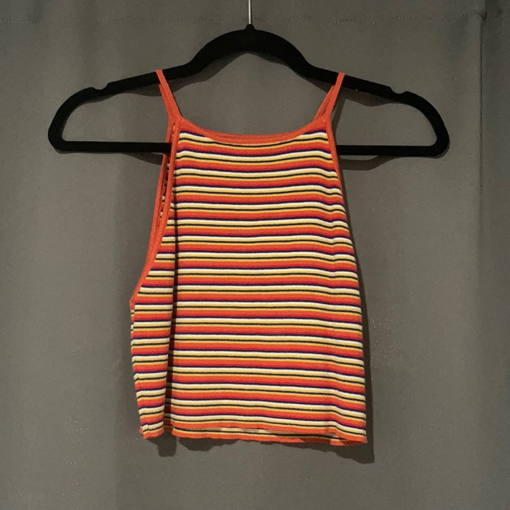 orange/red/yellow/blue Forever 21 crop top